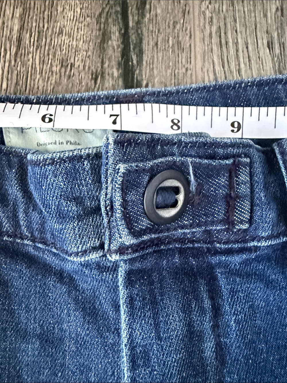 Pilcro Wide-Leg Flare Jeans in Dark Blue Denim - Picture 5 of 15